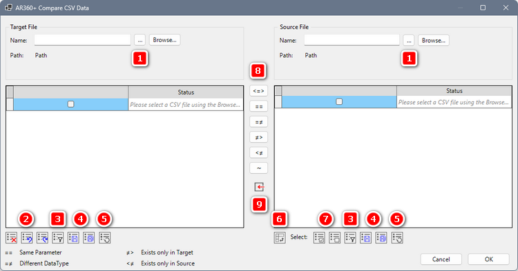 AR360+ Compare CSV Data